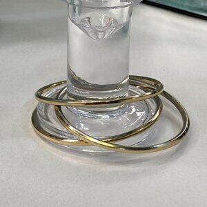 Mixed Metal Stacking Bangle Bracelet Set Gold Silver Tone Minimalist Jewelry OS